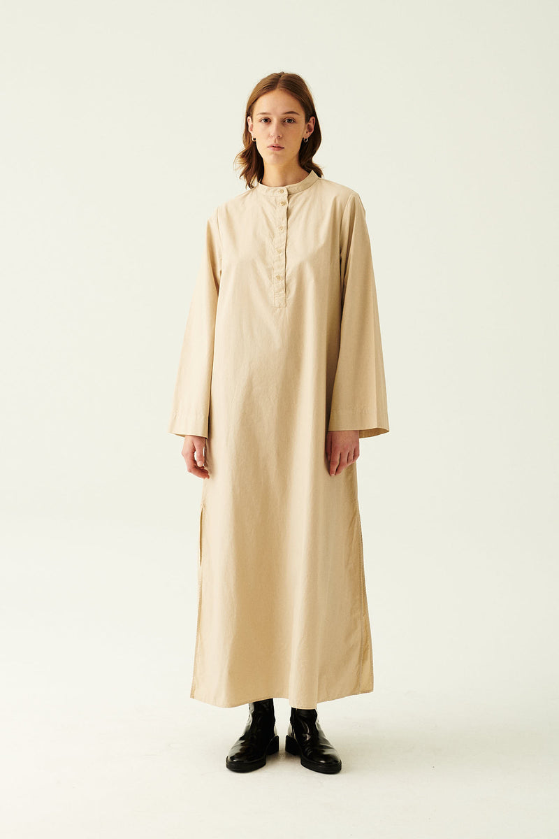 Rue de Tokyo DONNA GMTD GARMENT DYED POPLIN DRESSES BEIGE