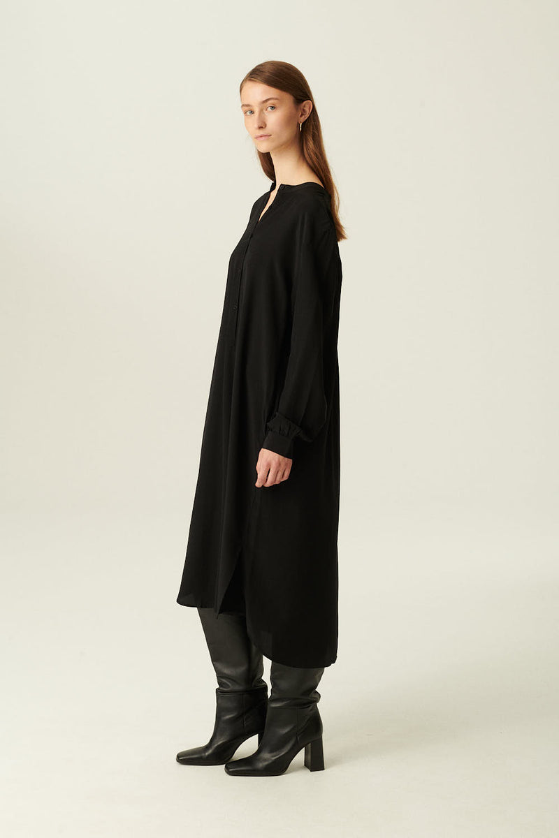 Rue de Tokyo DORA DRESS SILK BLACK DRESSES BLACK