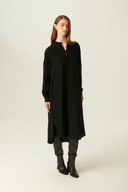 Rue de Tokyo DORA DRESS SILK BLACK DRESSES BLACK