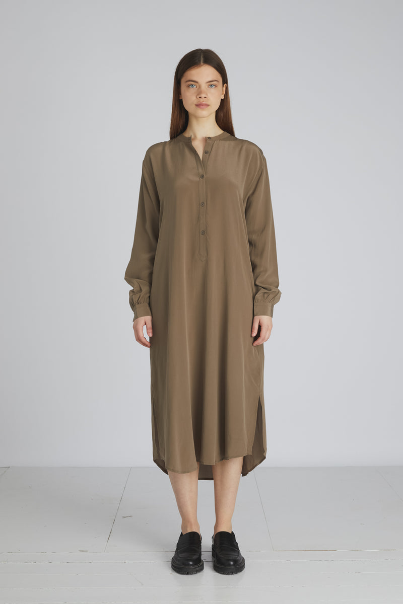 Rue de Tokyo DORA DRESS SILK WALNUT DRESSES WALNUT