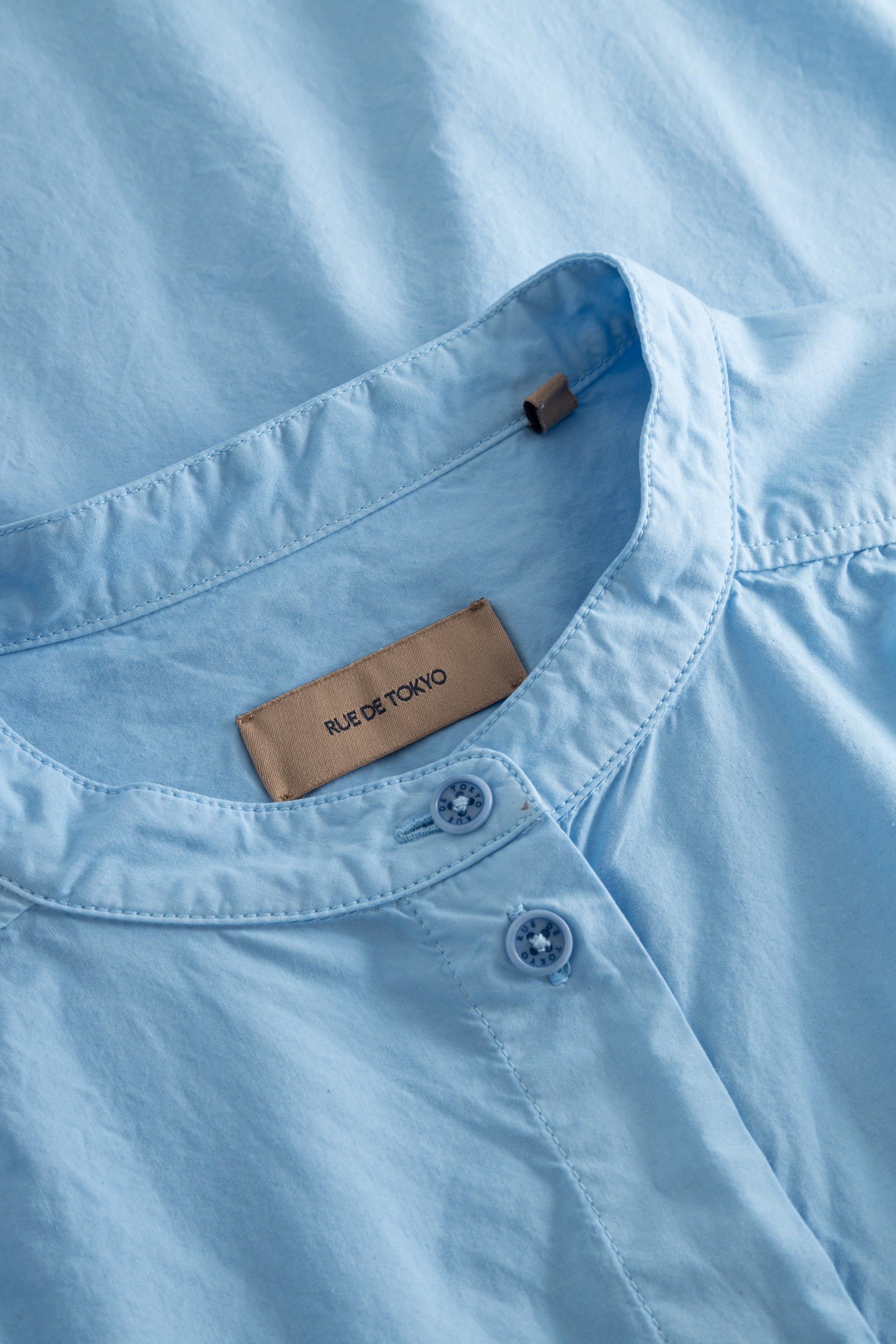 Rue de Tokyo DORTHE GMTD GARMENT DYED POPLIN Dresses BRIGHT LIGHT BLUE