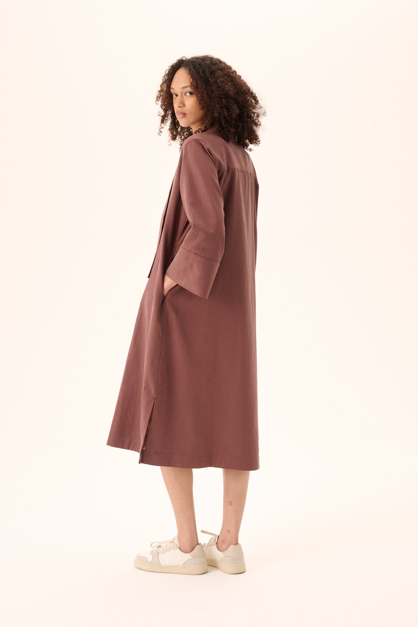 Rue de Tokyo DOT SANDWASHED CT TENCEL Dresses FADED MAROON