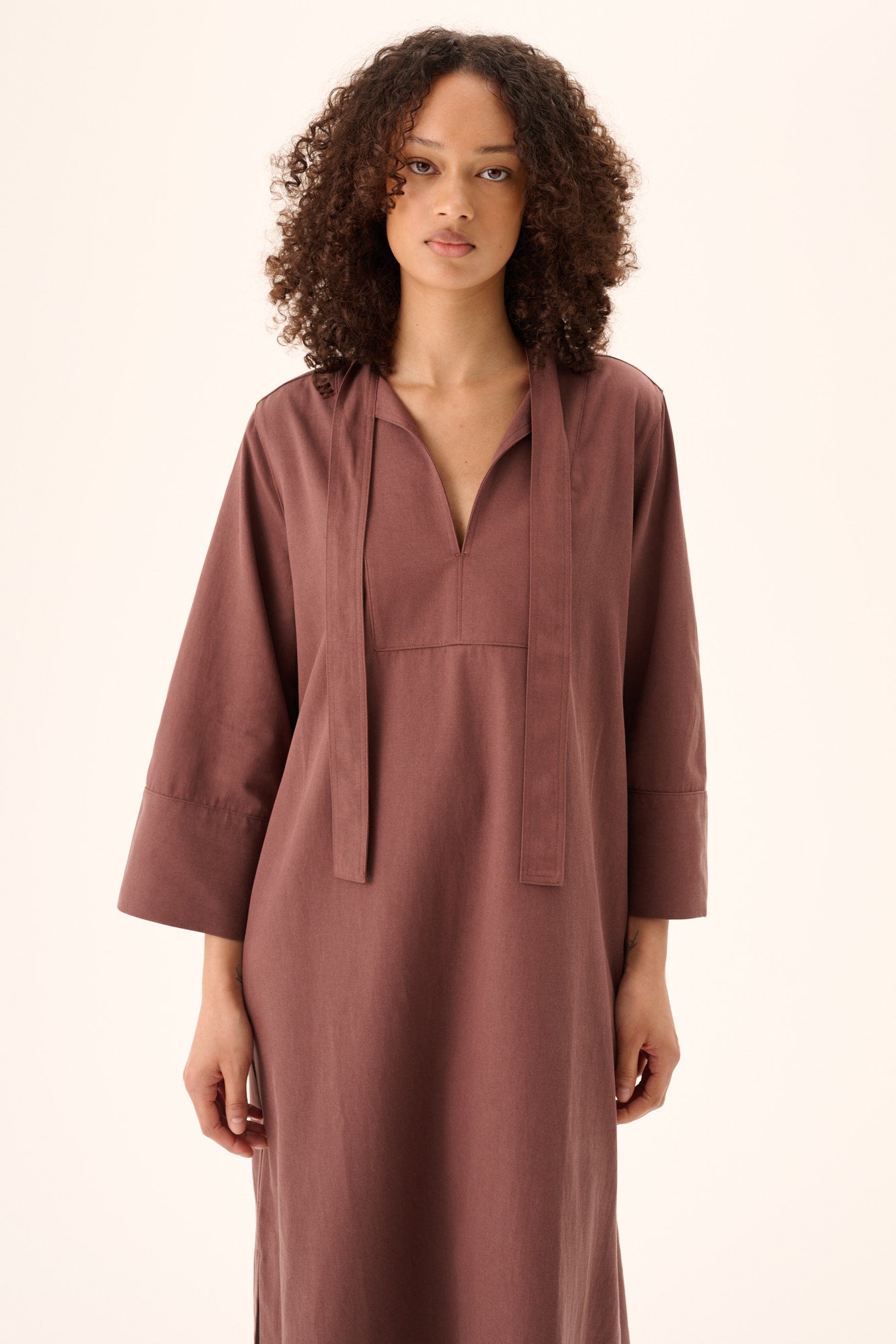 Rue de Tokyo DOT SANDWASHED CT TENCEL Dresses FADED MAROON