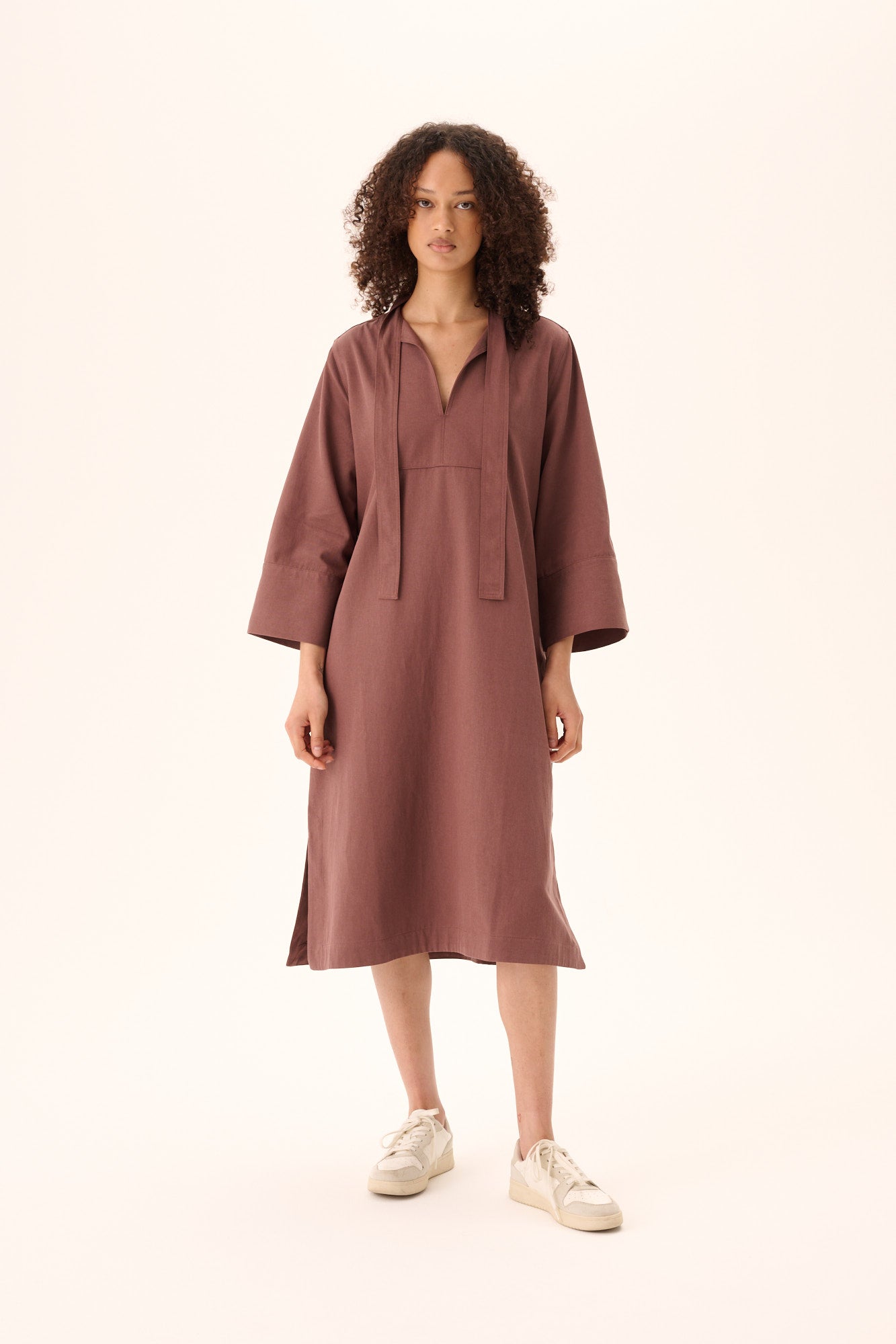 Rue de Tokyo DOT SANDWASHED CT TENCEL Dresses FADED MAROON