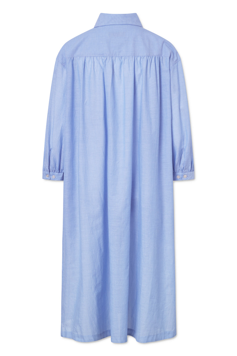 Rue de Tokyo DOUKU COTTON VOILE DRESSES LIGHT BLUE STRIPE