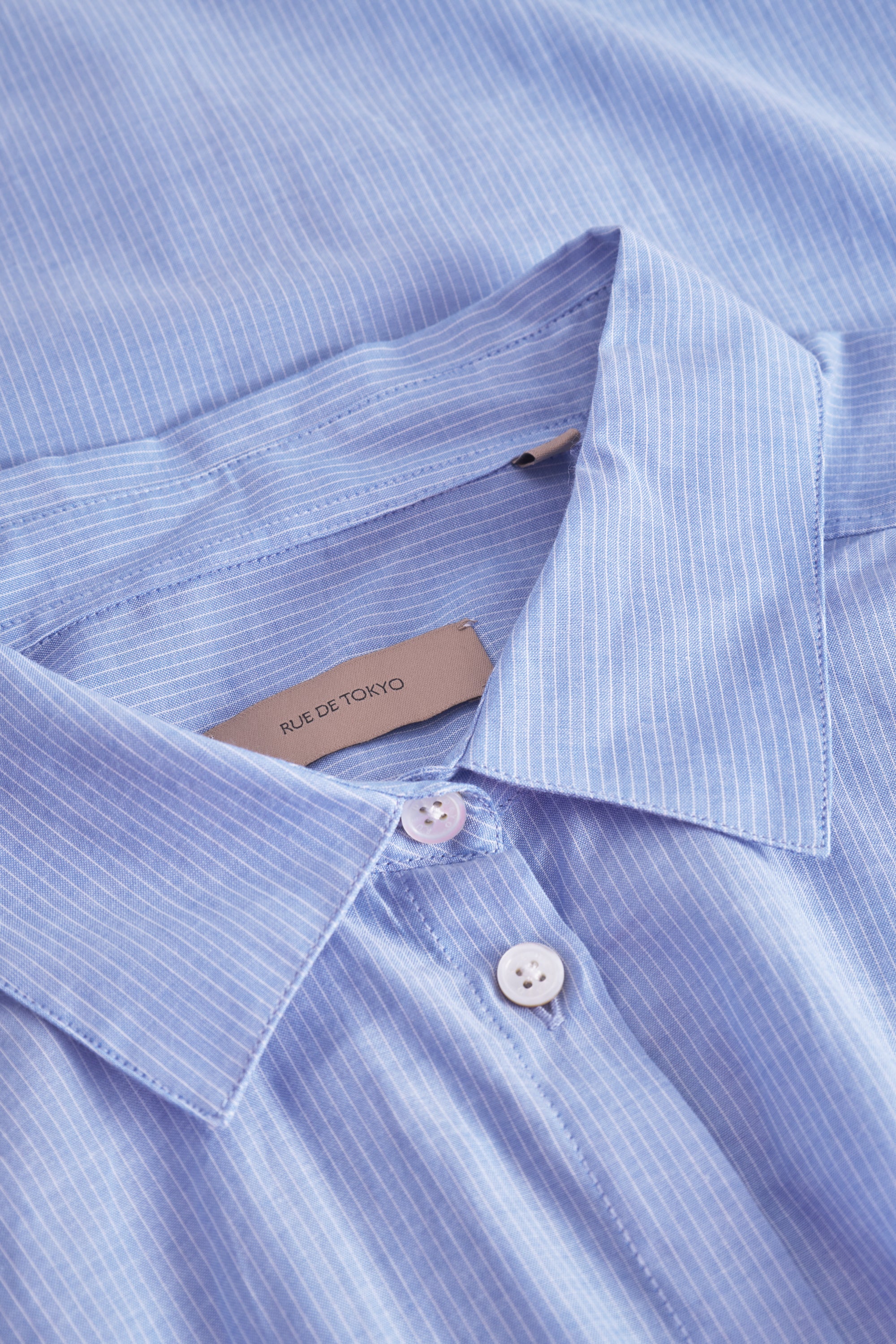 Rue de Tokyo DOUKU COTTON VOILE DRESSES LIGHT BLUE STRIPE