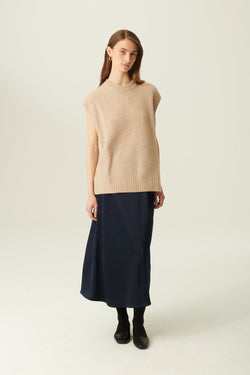 Rue de Tokyo KALLA CASHMERE SILK SWEATER JUTE