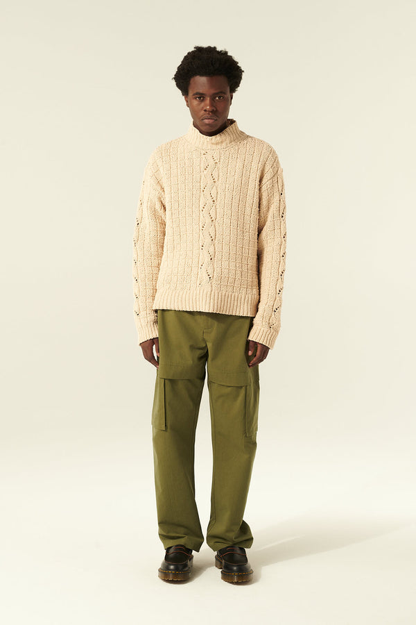 Rue de Tokyo KAMIL CHENILLE KNIT SWEATER LATTE BEIGE