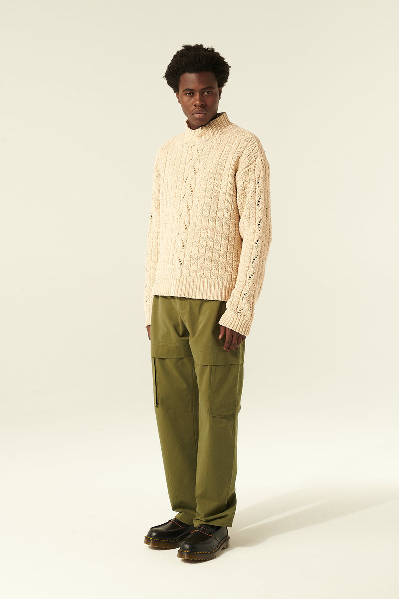 Rue de Tokyo KAMIL CHENILLE KNIT SWEATER LATTE BEIGE