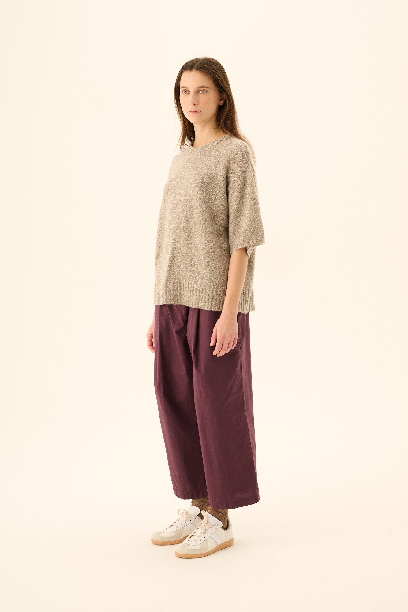 Rue de Tokyo KARA CASHMERE SILK Sweater LIGHT BROWN MELANGE