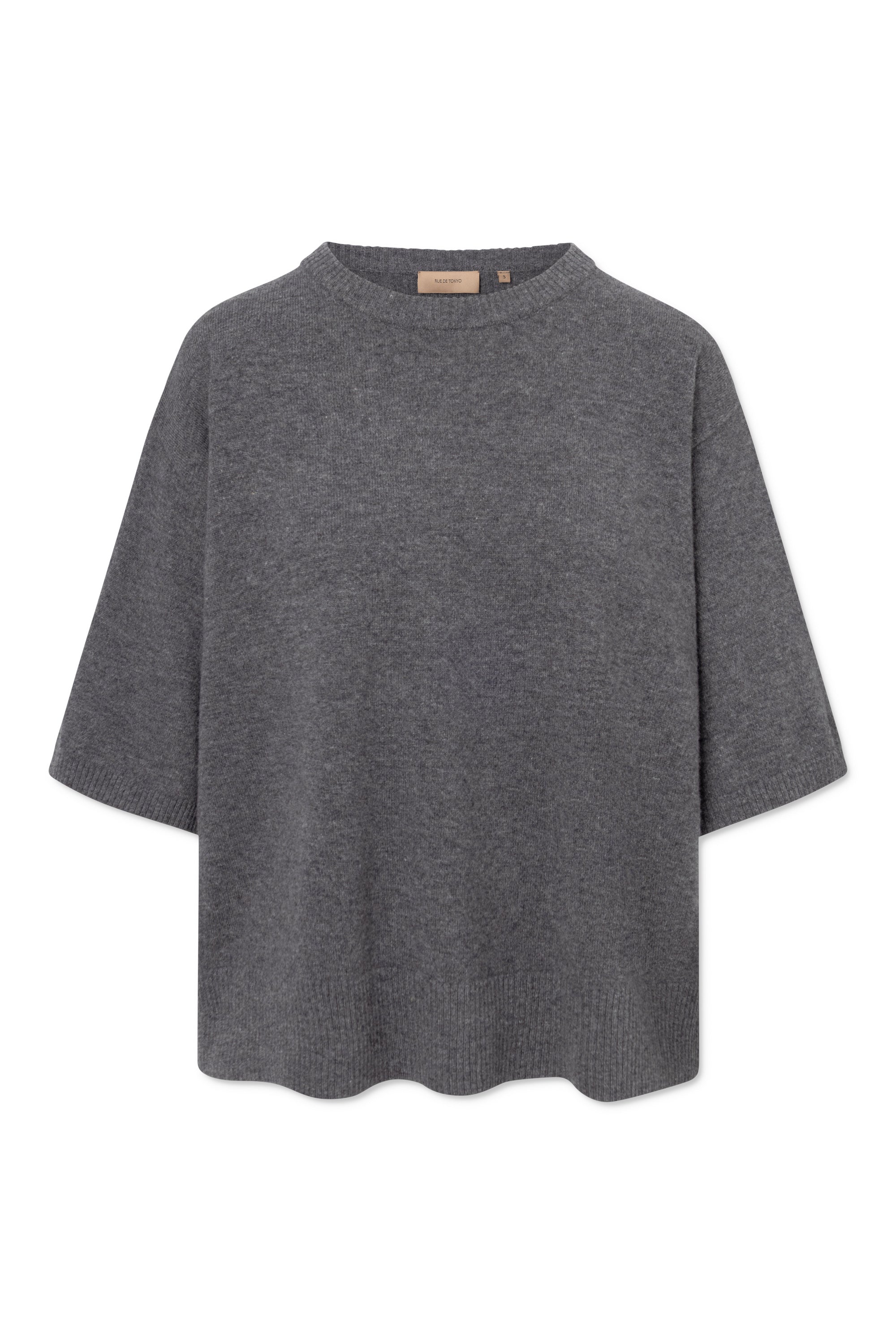 Rue de Tokyo KARA MERINO T-Shirts GREY MELANGE