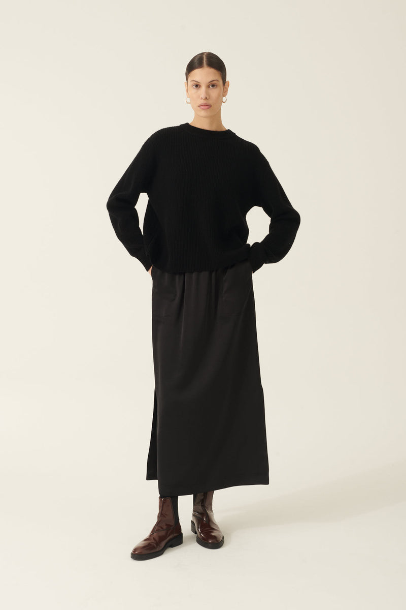 Rue de Tokyo KARLI WOOL CASHMERE BLEND SWEATER BLACK