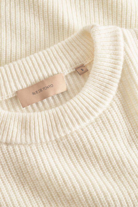 Rue de Tokyo KARLI WOOL CASHMERE BLEND SWEATER WHITE