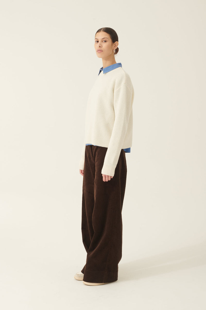 Rue de Tokyo KARLI WOOL CASHMERE BLEND SWEATER WHITE