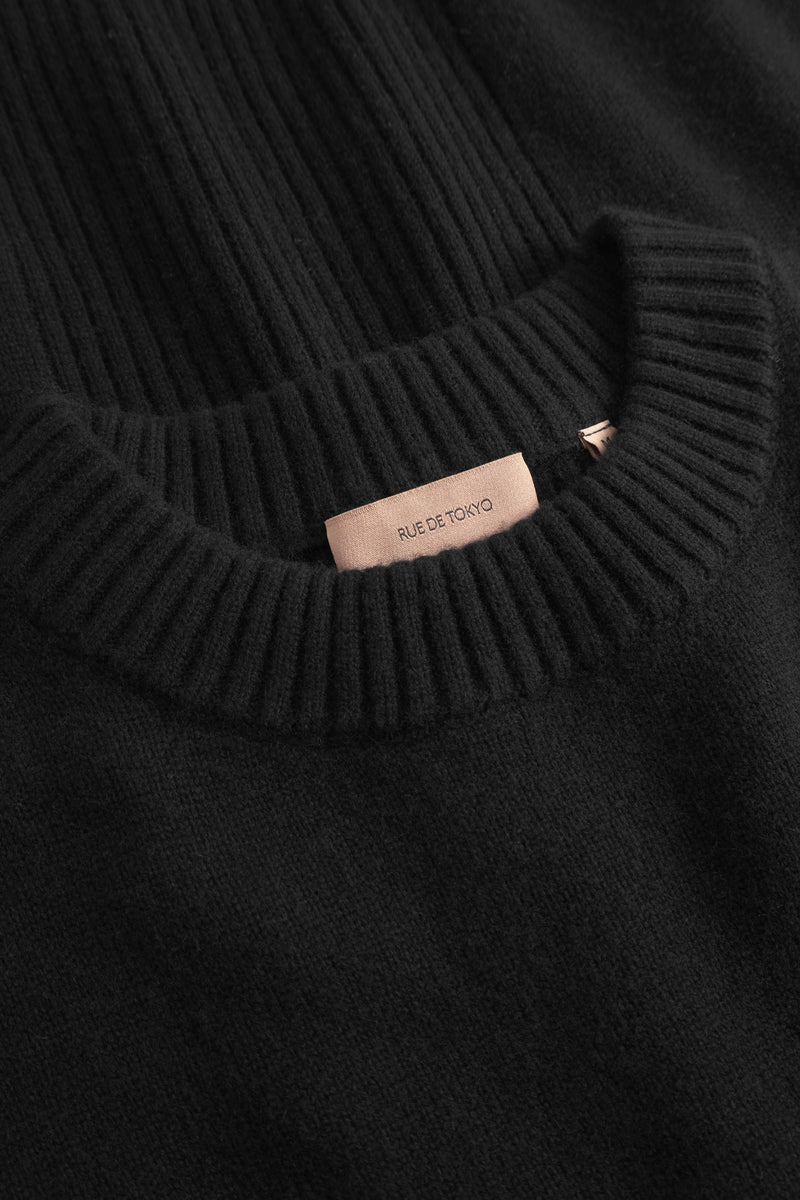 Rue de Tokyo KARLOS MERINO CASHMERE KNIT SWEATER BLACK