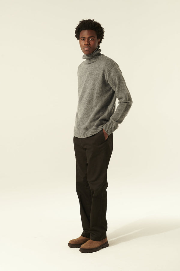 Rue de Tokyo KASH MERINO CASHMERE KNIT SWEATER DARK GREY MELANGE