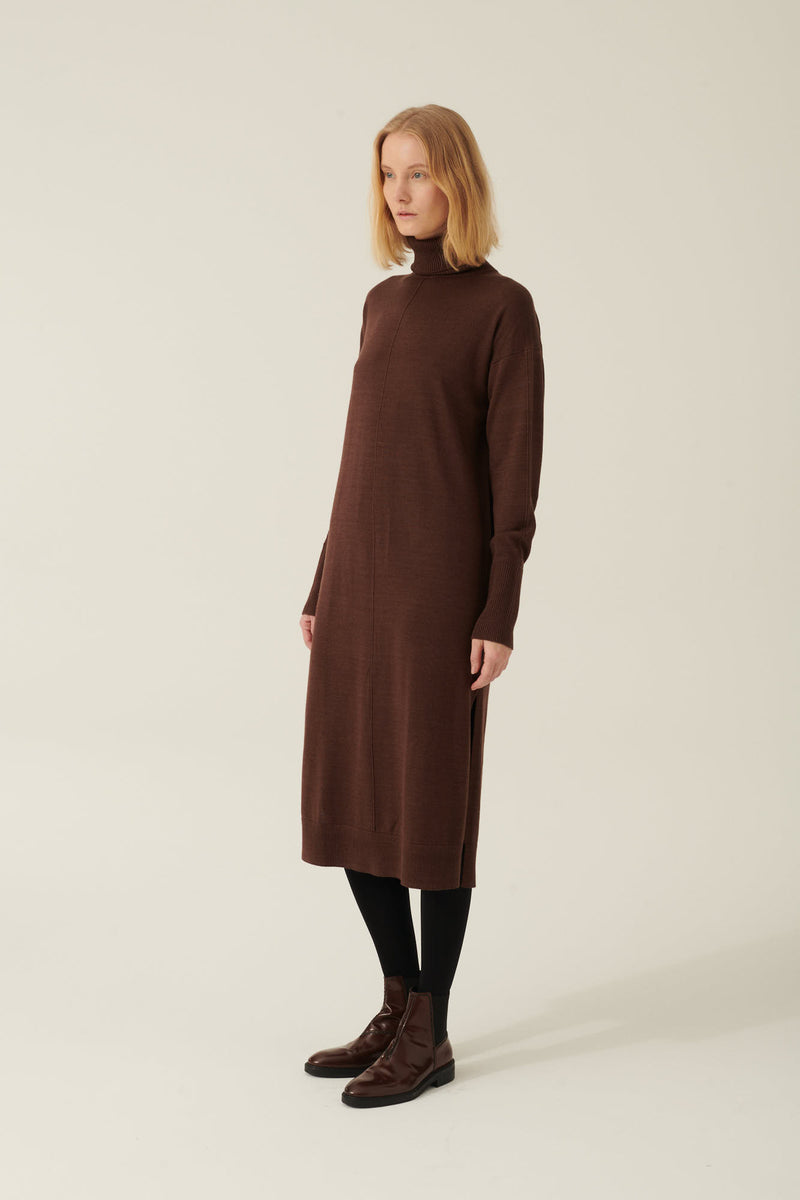 Rue de Tokyo KATJA MERINO KNIT DRESSES BROWN