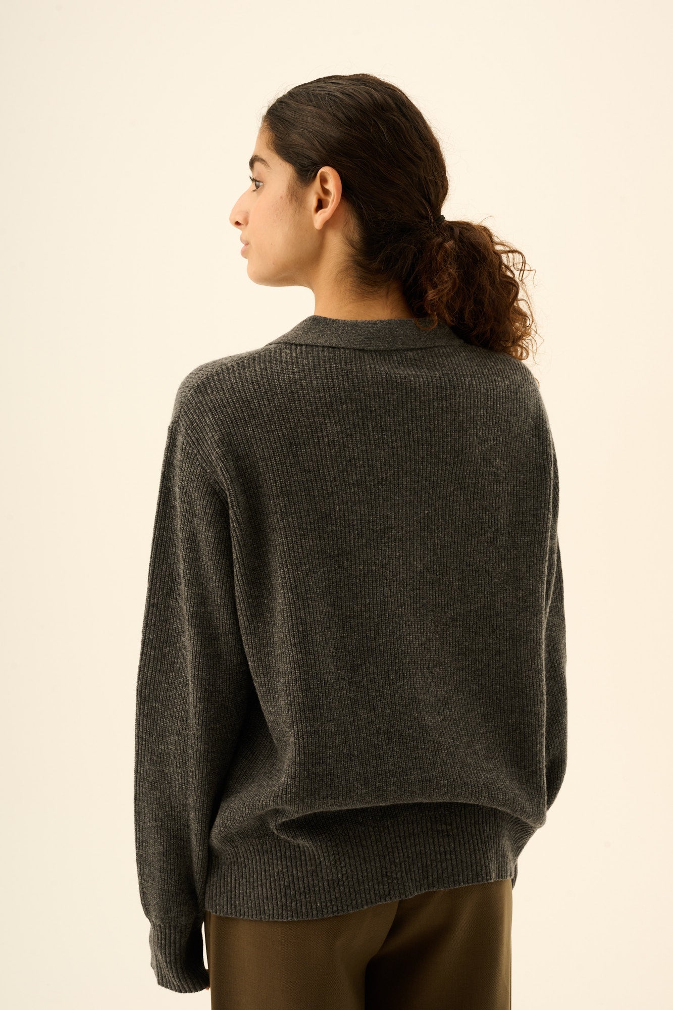 Rue de Tokyo KEITA MERINO CASHMERE Sweater DARK GREY MELANGE