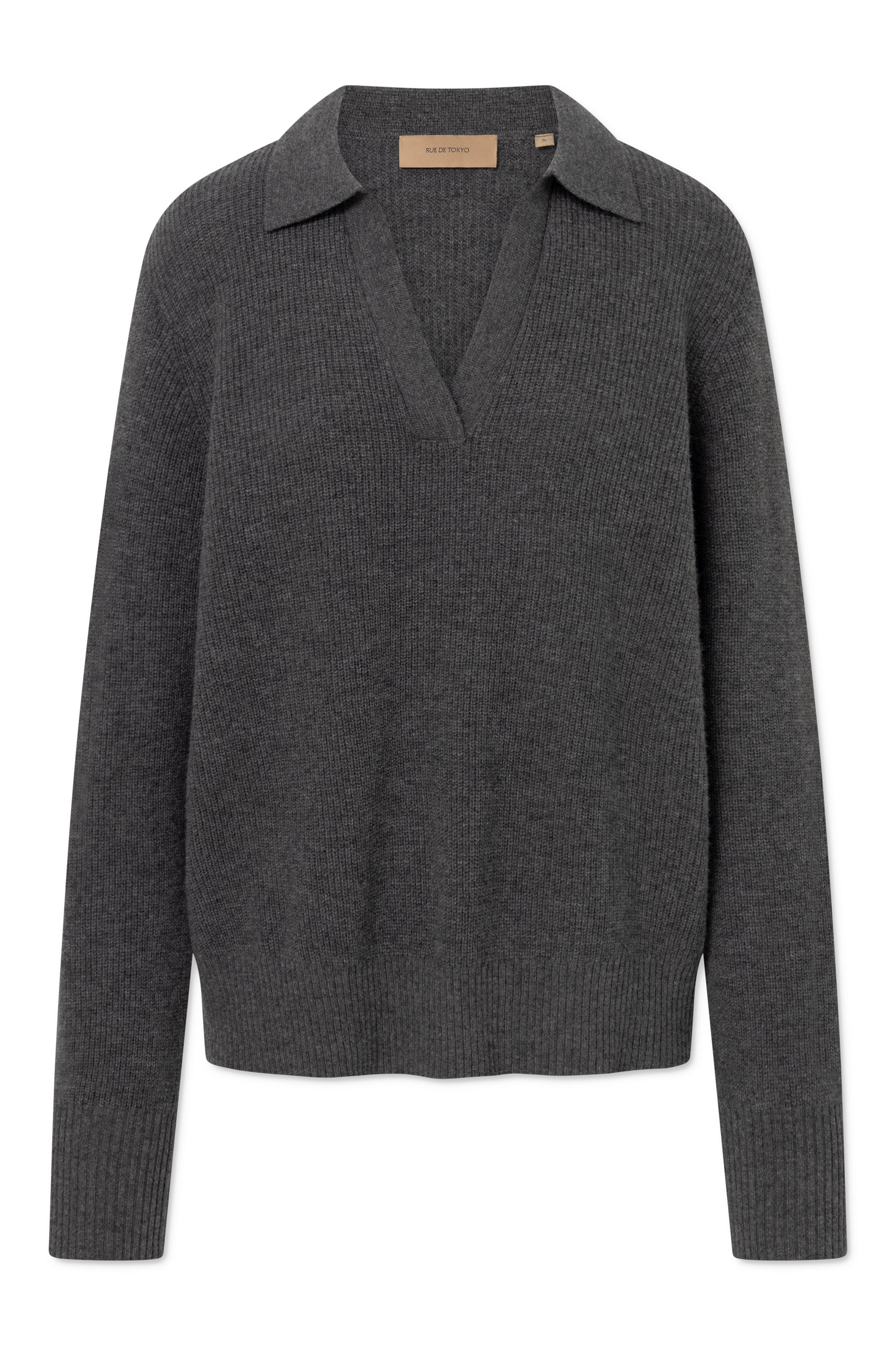 Rue de Tokyo KEITA MERINO CASHMERE Sweater DARK GREY MELANGE