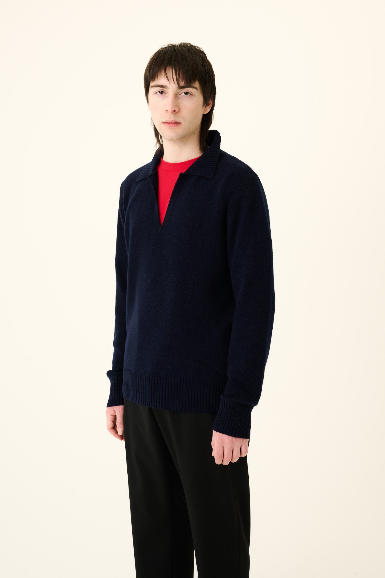 Rue de Tokyo KEITH MERINO CASHMERE BLEND Sweater NAVY