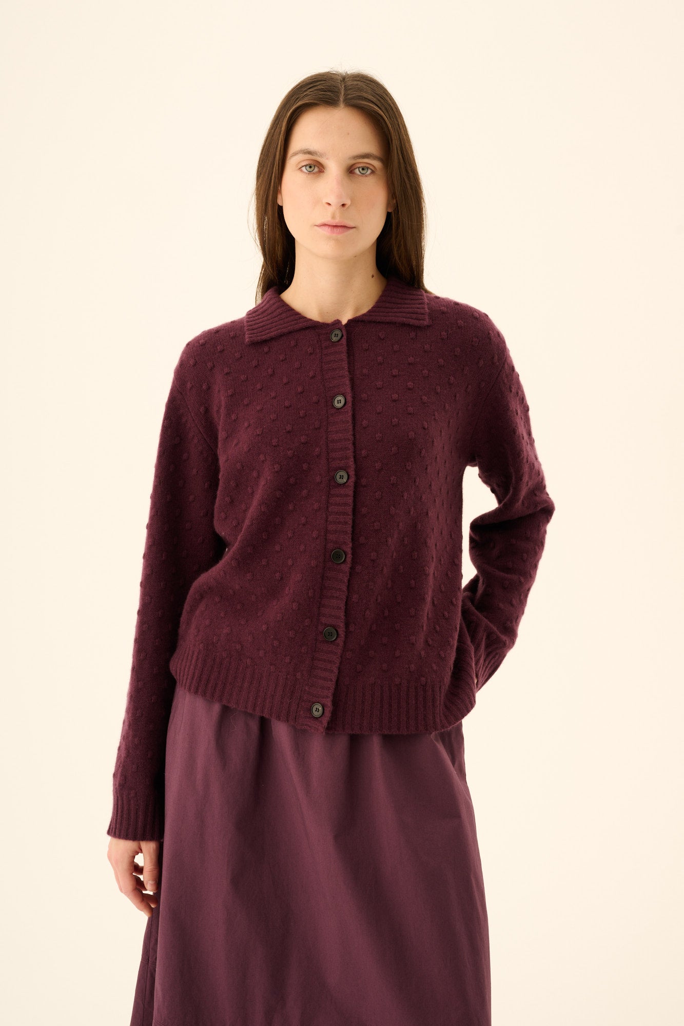 Rue de Tokyo KIAN MERINO Sweater AUBERGINE