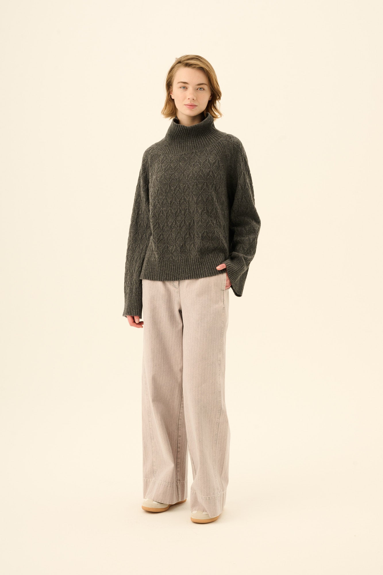 Rue de Tokyo KIMIKO MERINO CASHMERE Sweater DARK BROWN MELANGE