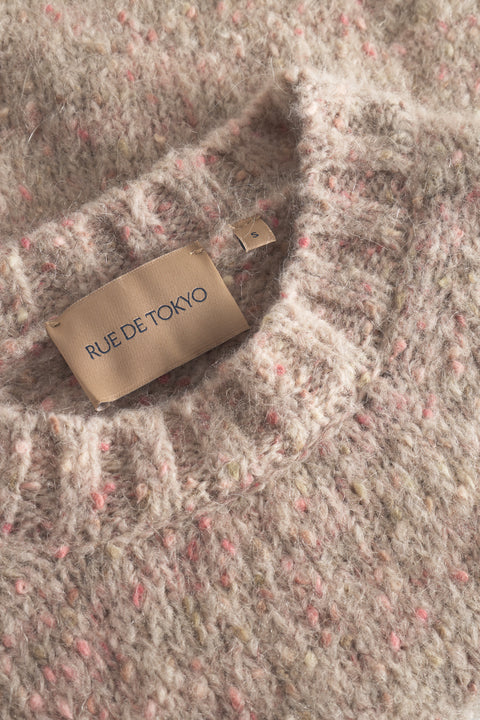 Rue de Tokyo KIM PUFF ALPACA KNIT SWEATER BEIGE / PINK