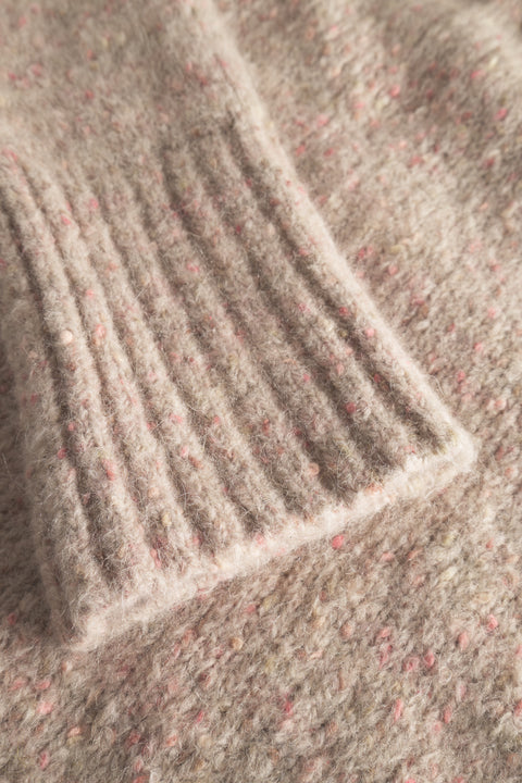 Rue de Tokyo KIM PUFF ALPACA KNIT SWEATER BEIGE / PINK