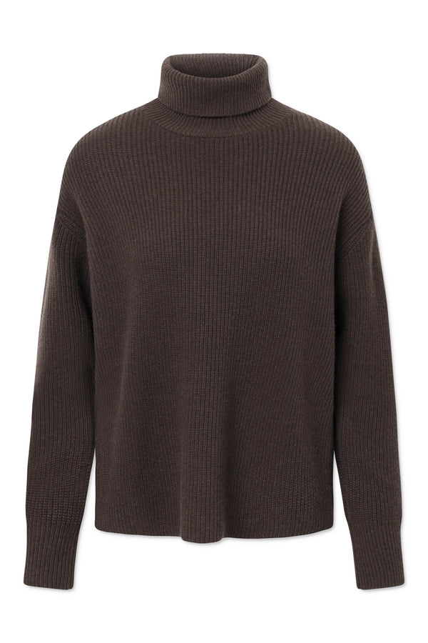 Rue de Tokyo KIRI WOOL CASHMERE BLEND SWEATER DARK BROWN