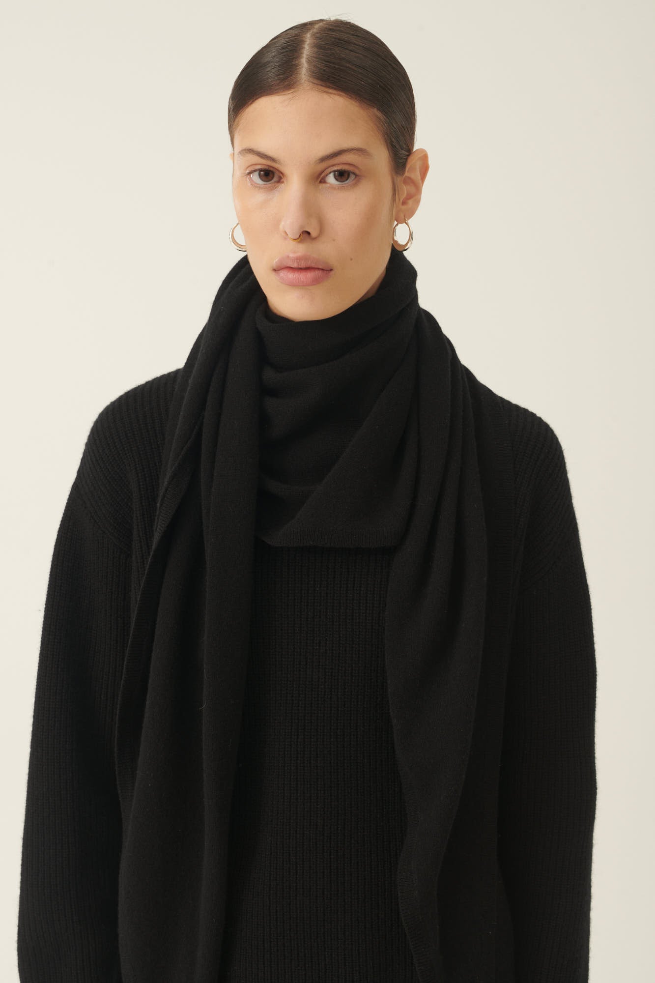 Rue de Tokyo KISHORI WOOL CASHMERE BLEND Accessories BLACK