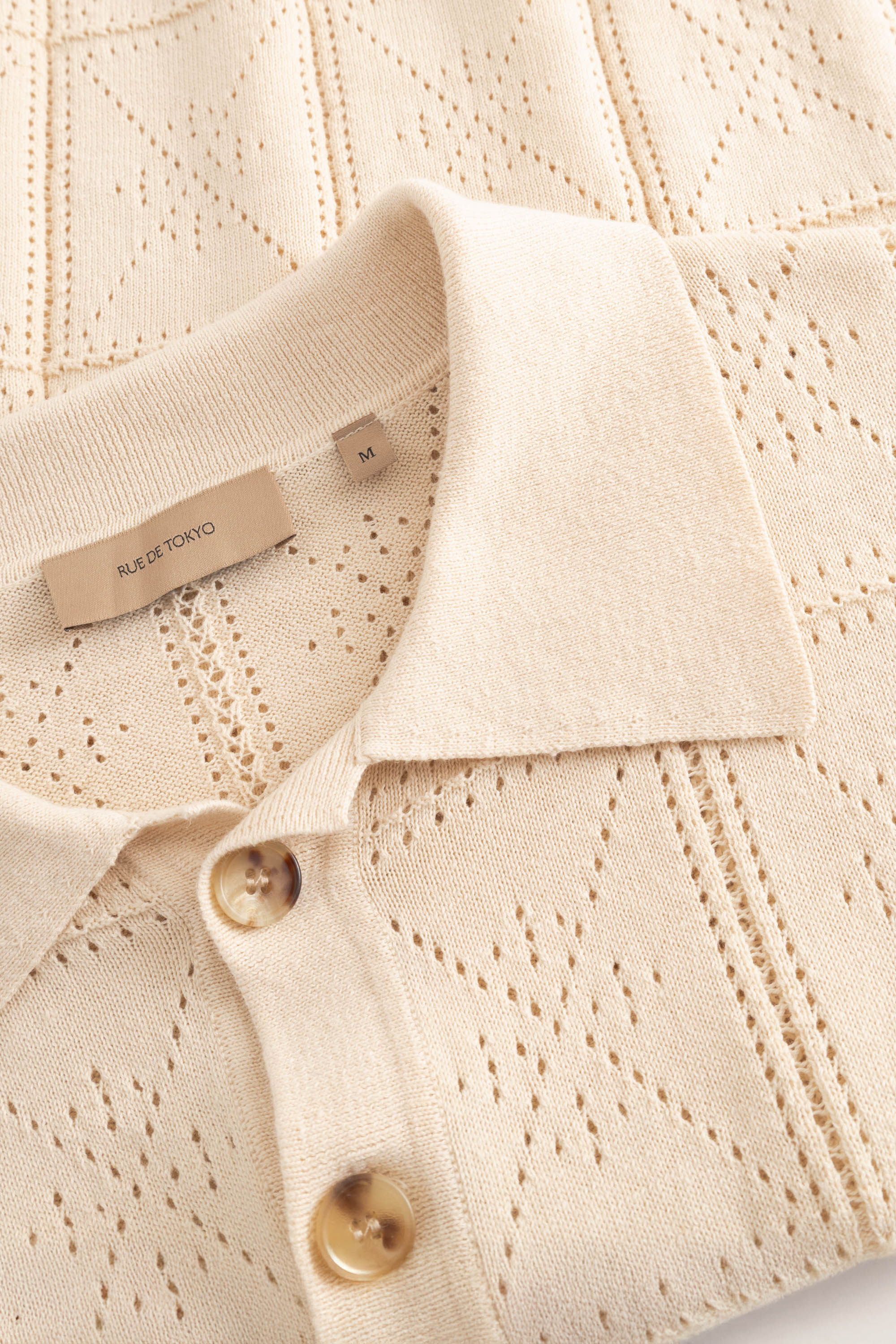 Rue de Tokyo KOLE PATTERNED KNIT T-Shirts BEIGE