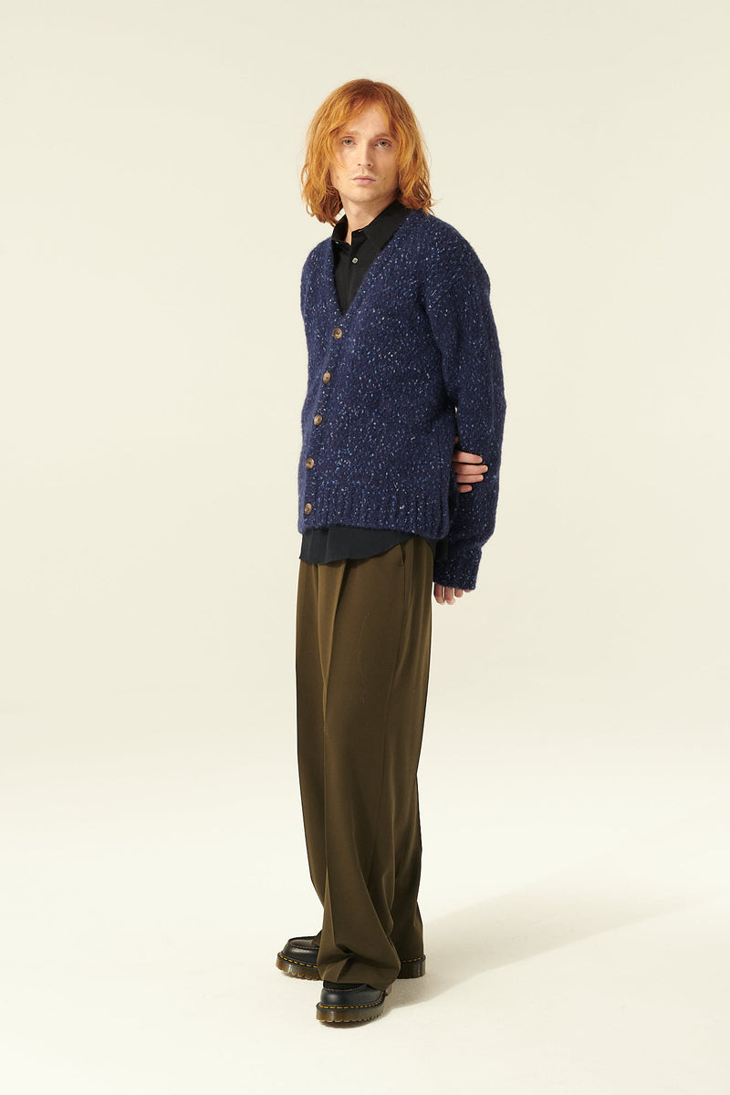 Rue de Tokyo KONRAD PUFF ALPACA KNIT SWEATER INDIGO / WHITE