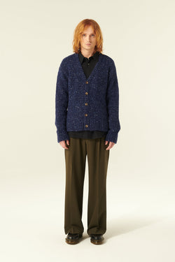 Rue de Tokyo KONRAD PUFF ALPACA KNIT SWEATER INDIGO / WHITE