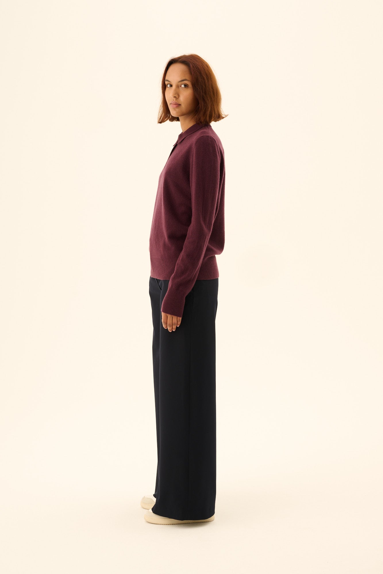 Rue de Tokyo KURA MERINO Sweater AUBERGINE