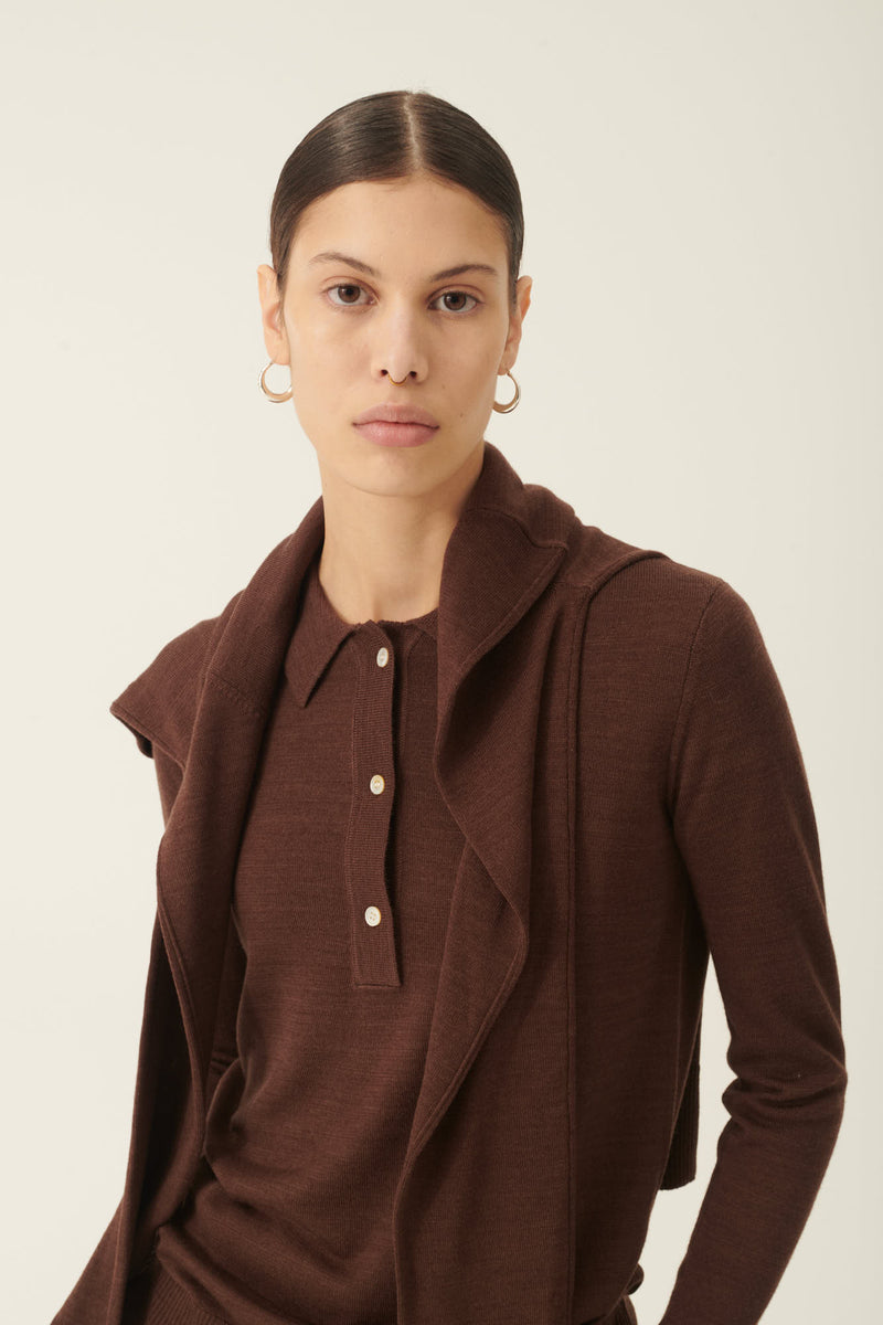 Rue de Tokyo KURA MERINO KNIT SWEATER BROWN