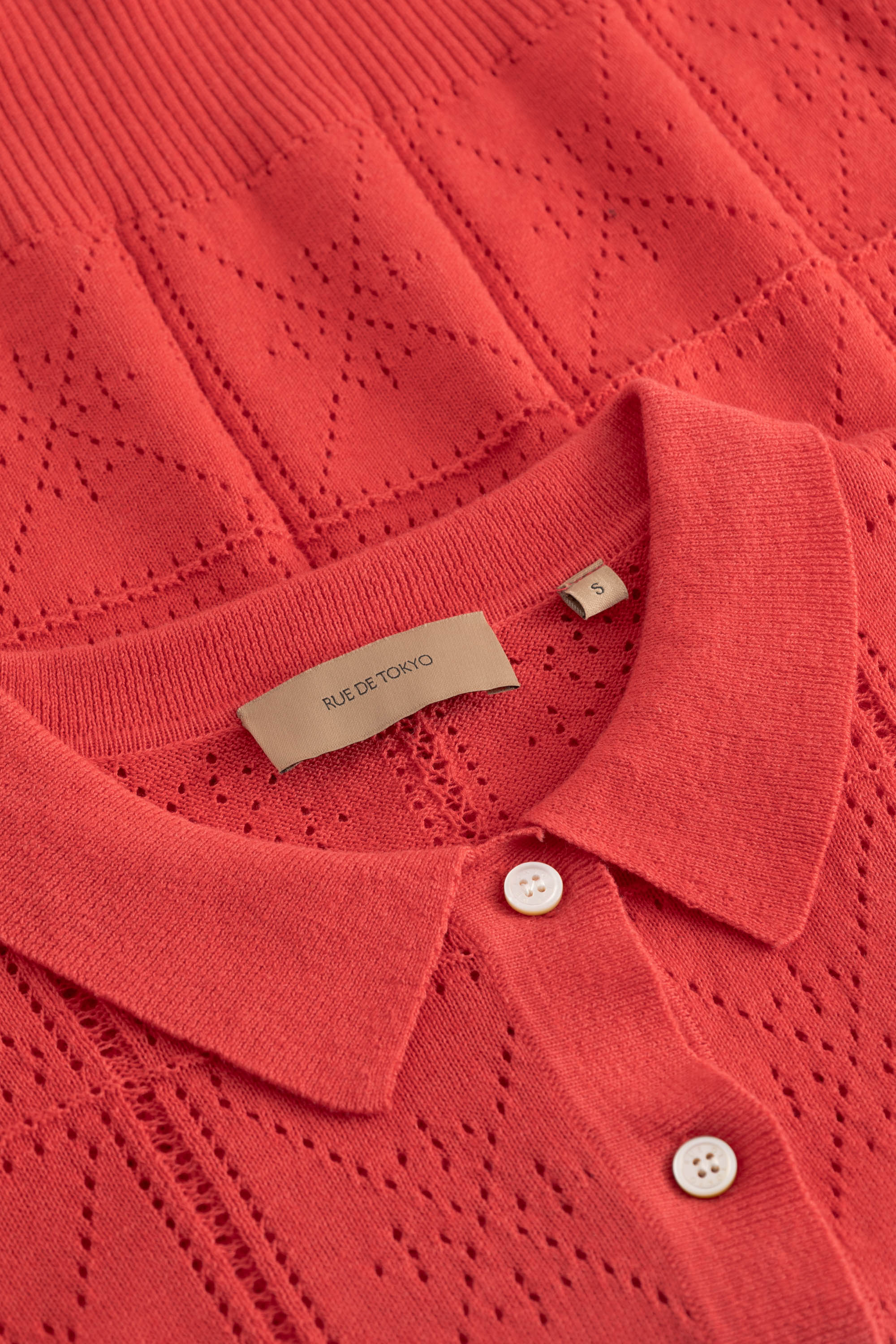 Rue de Tokyo KURI COTTON LINEN KNIT T-Shirts RASPBERRY RED