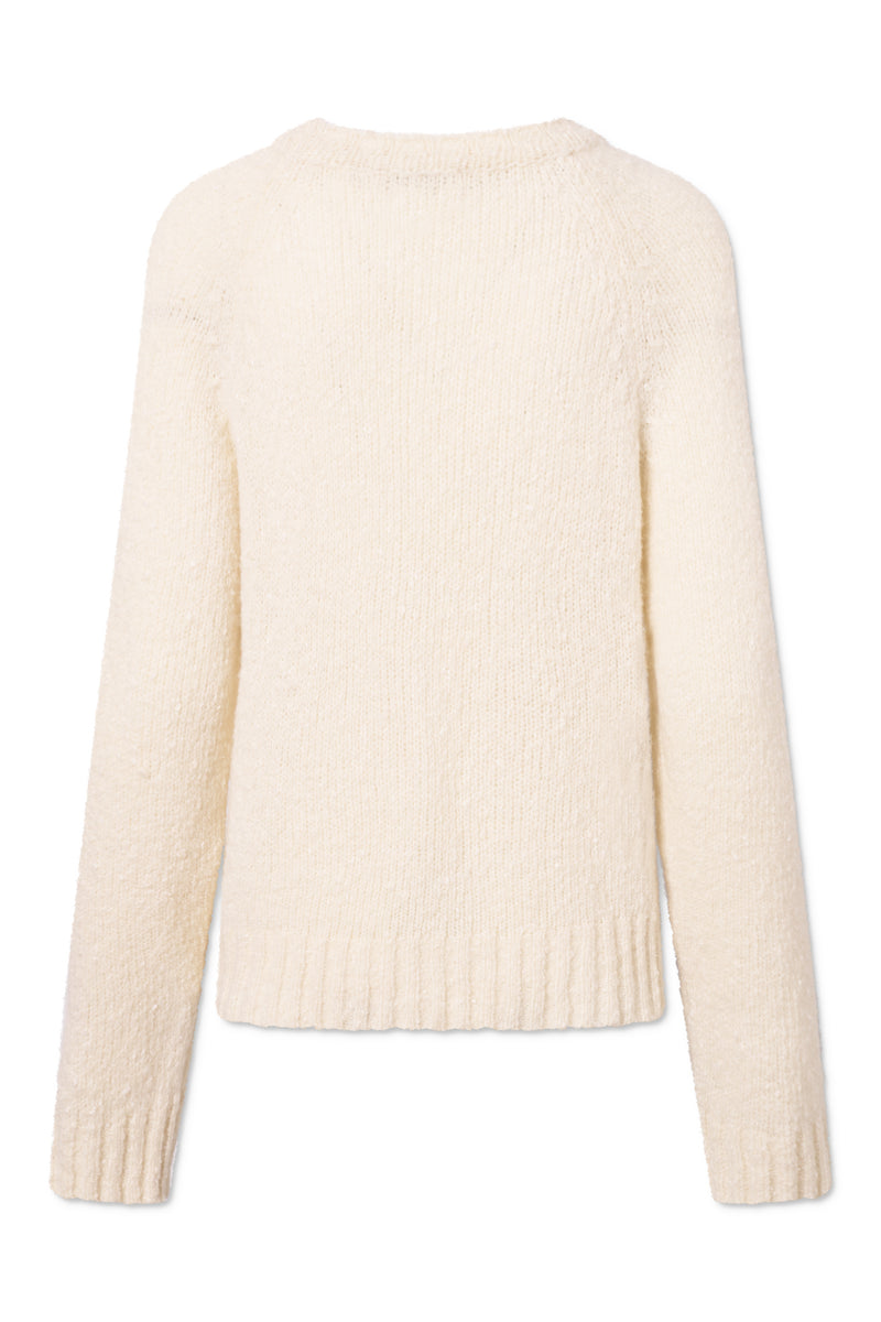 Rue de Tokyo KYRSTEN MERINO SILK BUBBLE KNIT SWEATER IVORY