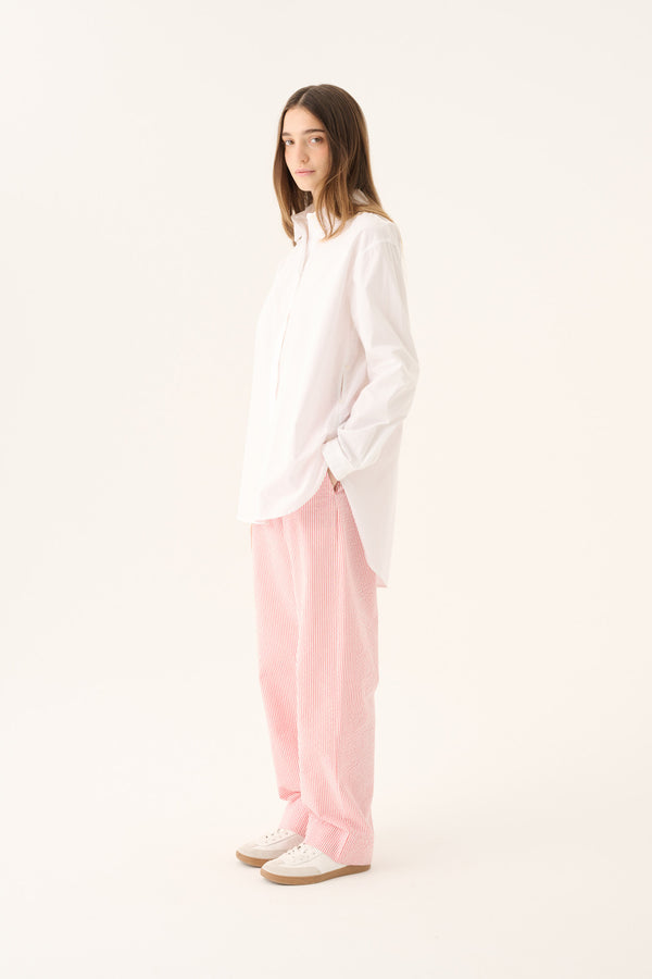 Rue de Tokyo PALLA HEAVY SEERSUCKER STRIPE Pants FADED RED STRIPE