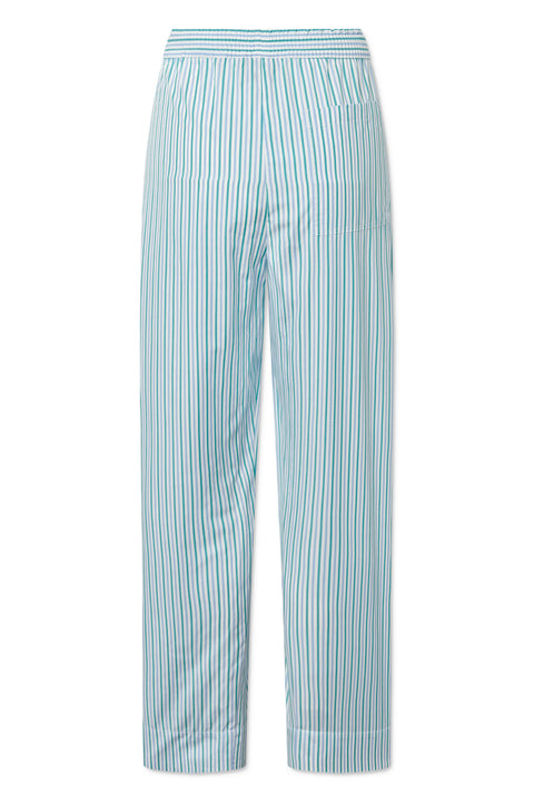 Rue de Tokyo PALLA STRIPED COTTON PANTS LIGHT BLUE/GREEN STRIPE