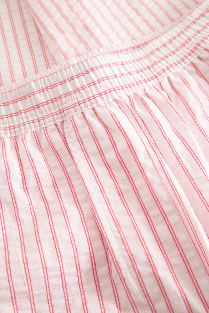 Rue de Tokyo PALLA STRIPED SEERSUCKER COTTON PANTS RED/WHITE STRIPE