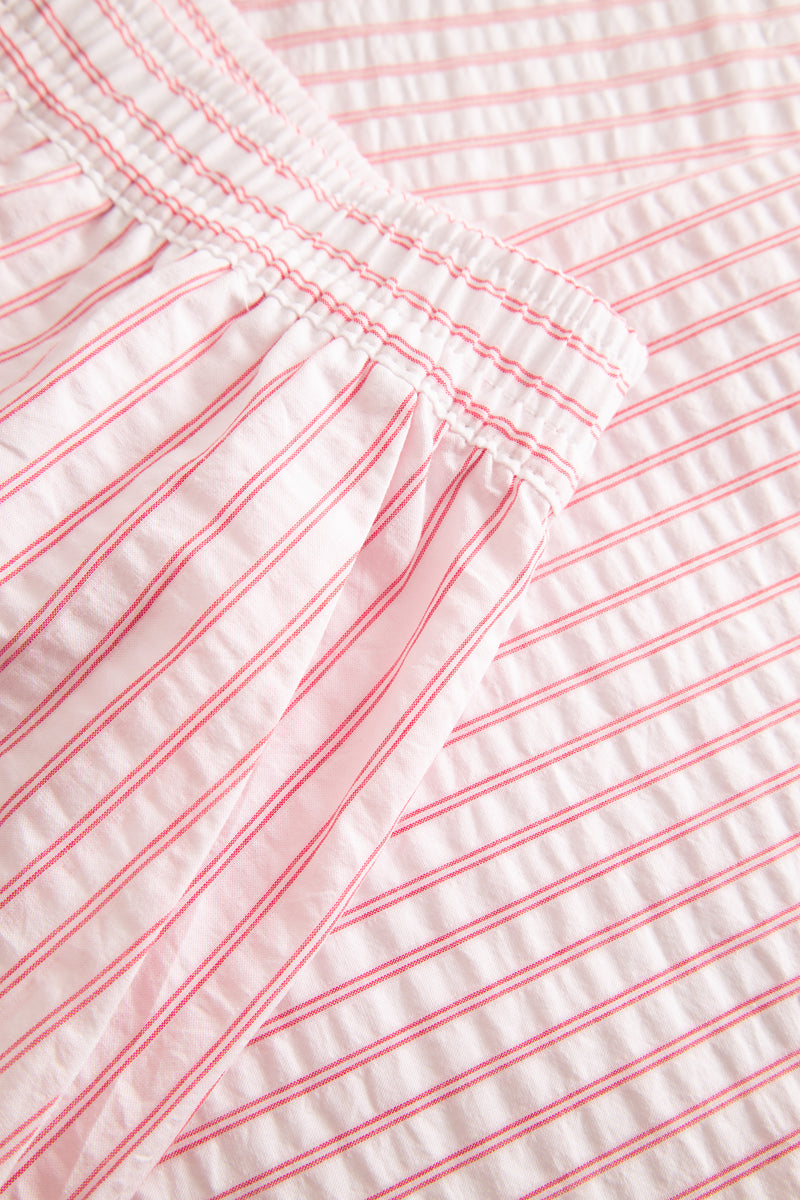 Rue de Tokyo PALLA STRIPED SEERSUCKER COTTON PANTS RED/WHITE STRIPE