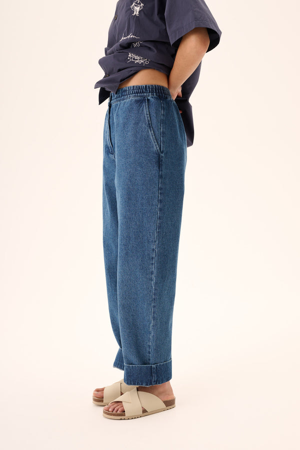 Rue de Tokyo PALLA WASHED INDIGO DENIM PANTS WASHED INDIGO