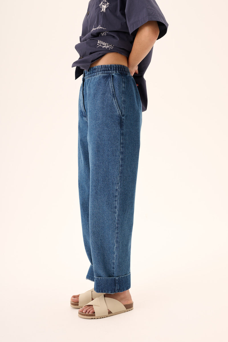 Rue de Tokyo PALLA WASHED INDIGO DENIM PANTS WASHED INDIGO
