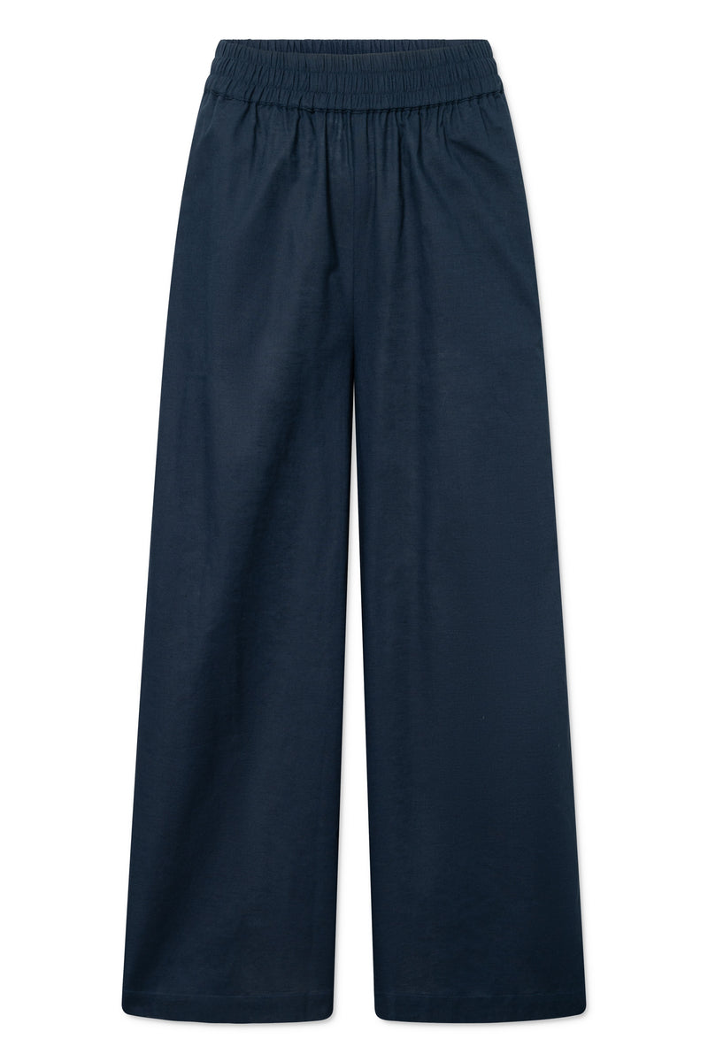Rue de Tokyo PANDORA LIGHT LINEN SOLID Pants INK BLUE