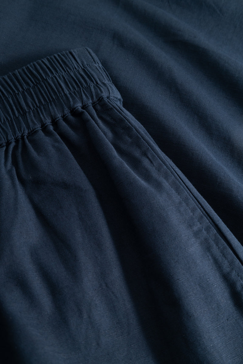 Rue de Tokyo PANDORA LIGHT LINEN SOLID Pants INK BLUE