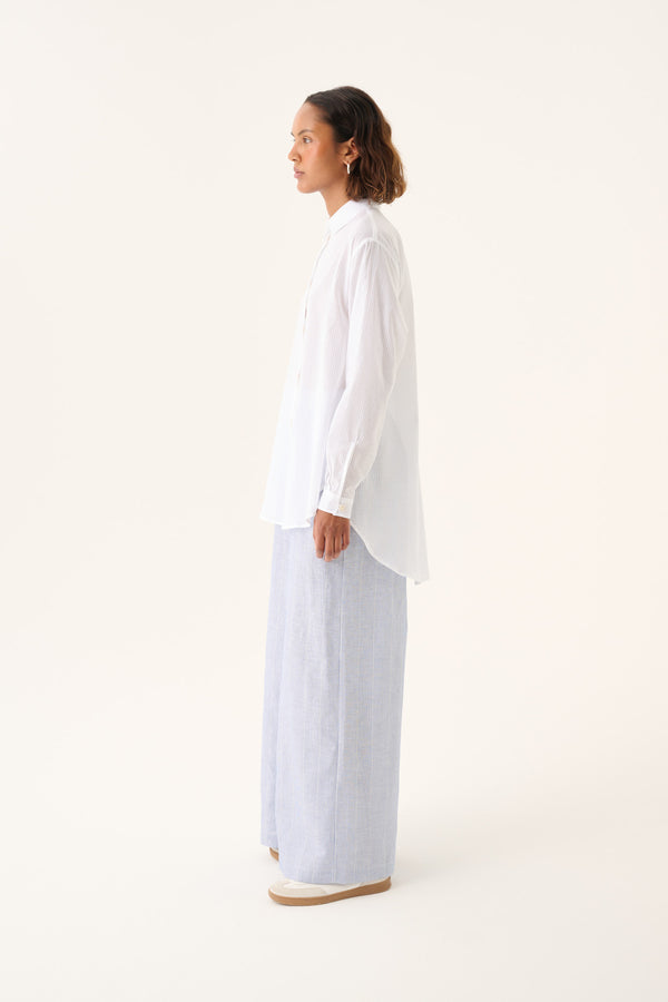 Rue de Tokyo PANDORA LIGHT LINEN STRIPE Pants BLUE DUAL STRIPE