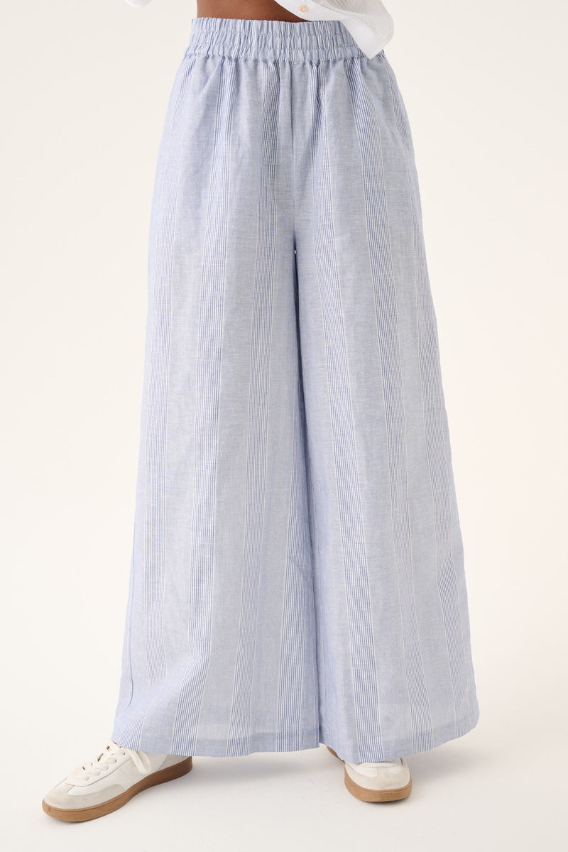 Rue de Tokyo PANDORA LIGHT LINEN STRIPE Pants BLUE DUAL STRIPE
