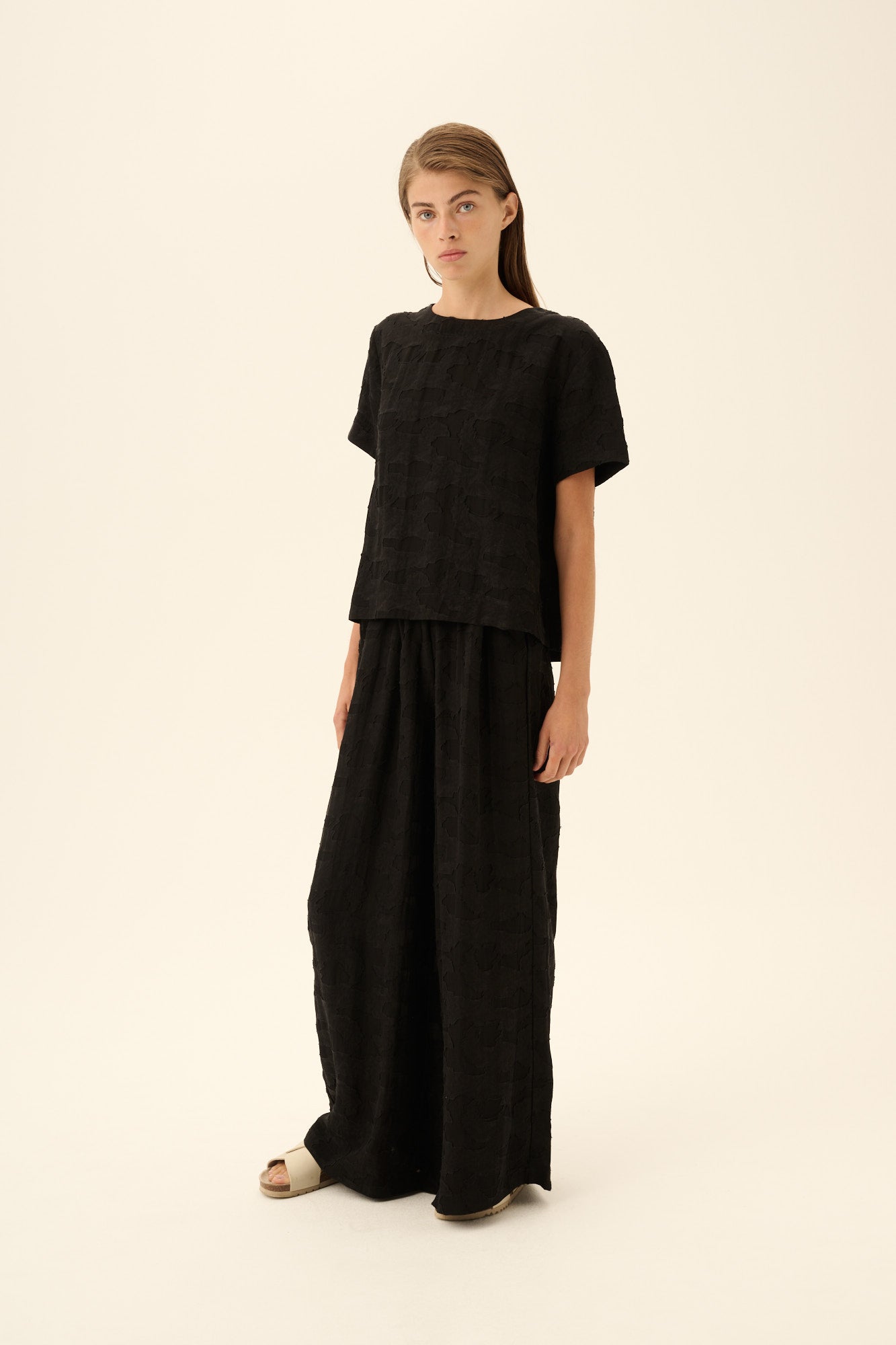 Rue de Tokyo PANDORA VISCOSE LINEN Pants BLACK