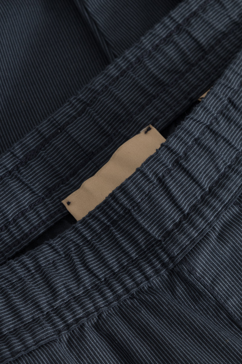 Rue de Tokyo PANOS PATTERNED LINEN STRIPE PANTS NAVY / LIGHT BLUE STRIPE