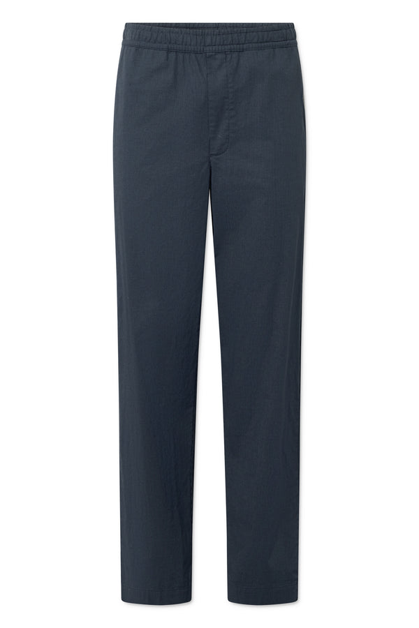 Rue de Tokyo PANOS PATTERNED LINEN STRIPE PANTS NAVY / LIGHT BLUE STRIPE